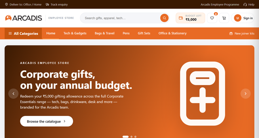 Arcadis employee gift store